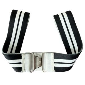 LULULEMON Reversible Elastic Seatbelt Belt Black White Stripes